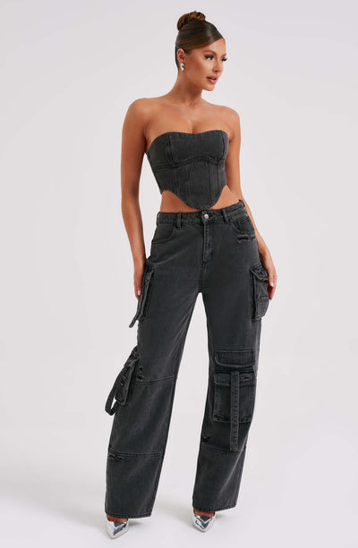 Brooklyn Cargo Pant - Black Pants Babyboo Fashion Premium Exclusive Design