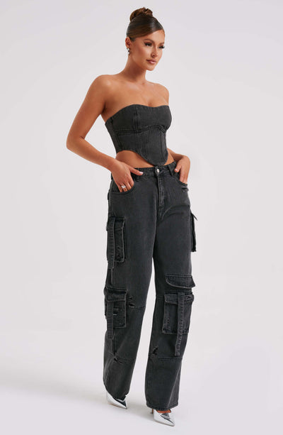 Brooklyn Cargo Pant - Black Pants Babyboo Fashion Premium Exclusive Design