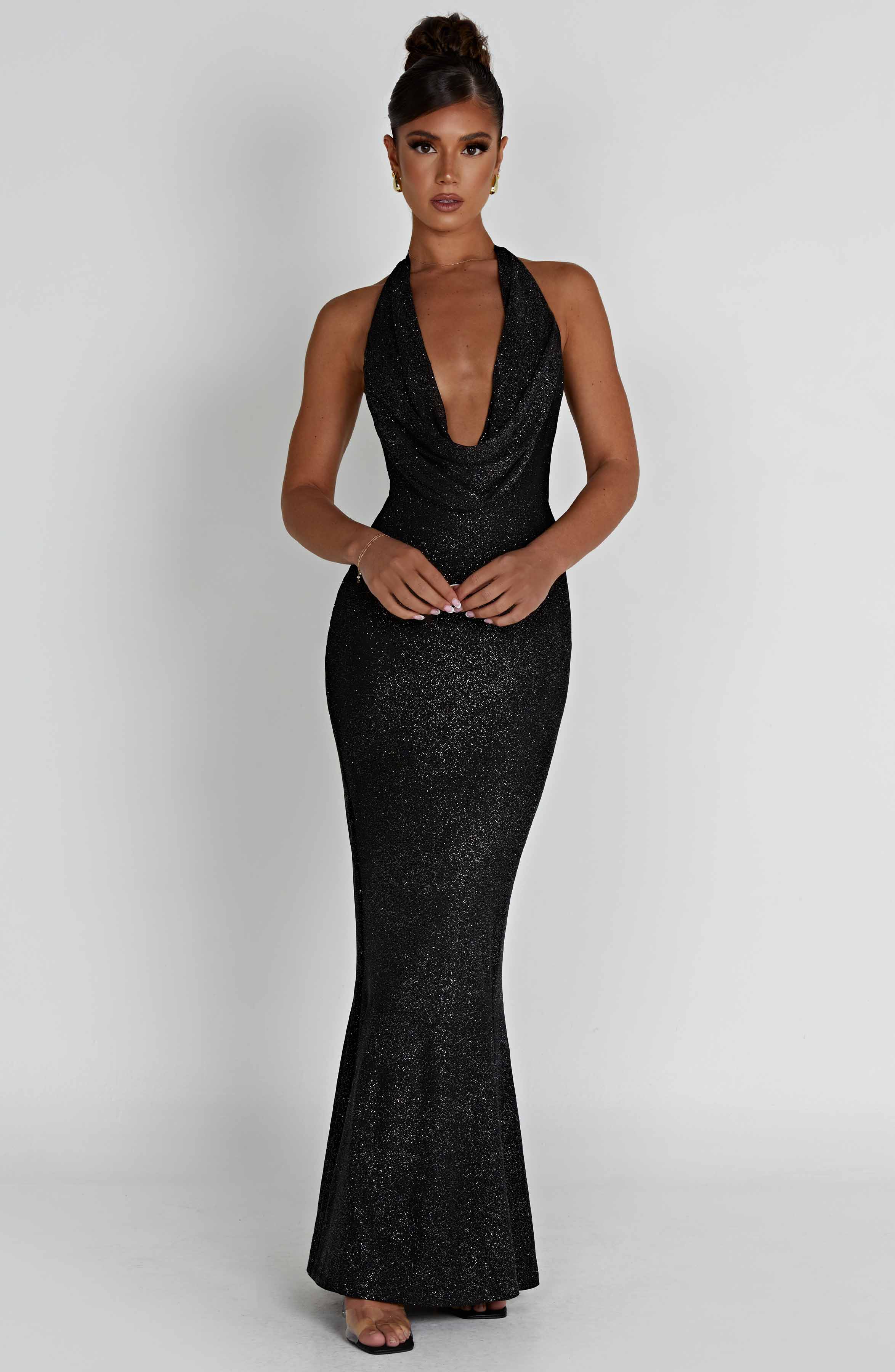 Chrishelle Maxi Dress - Black Sparkle – BABYBOO