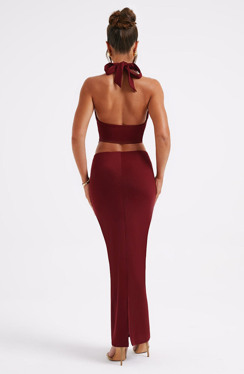 Chrishelle Maxi Skirt - Burgundy Skirt Babyboo Fashion Premium Exclusive Design