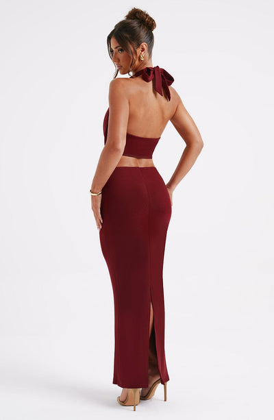 Chrishelle Maxi Skirt - Burgundy Skirt Babyboo Fashion Premium Exclusive Design