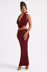 Chrishelle Maxi Skirt - Burgundy Skirt XS Babyboo Fashion Premium Exclusive Design