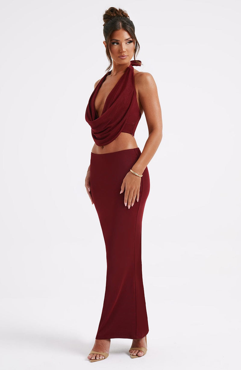 Chrishelle Maxi Skirt - Burgundy Skirt XS Babyboo Fashion Premium Exclusive Design