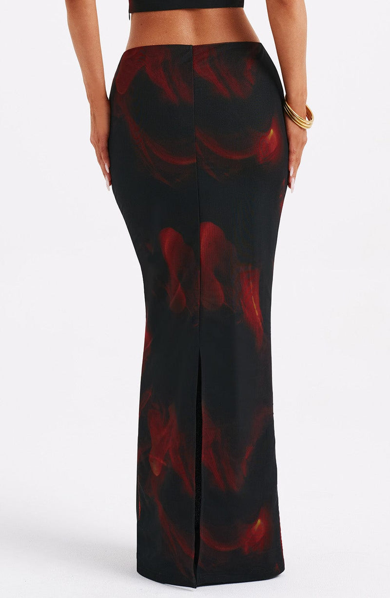 Chrishelle Maxi Skirt - Fire Print Skirt XS Babyboo Fashion Premium Exclusive Design