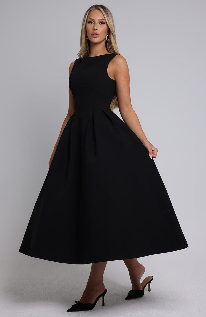 Clarabella Midi Dress - Black Dress Babyboo Fashion Premium Exclusive Design