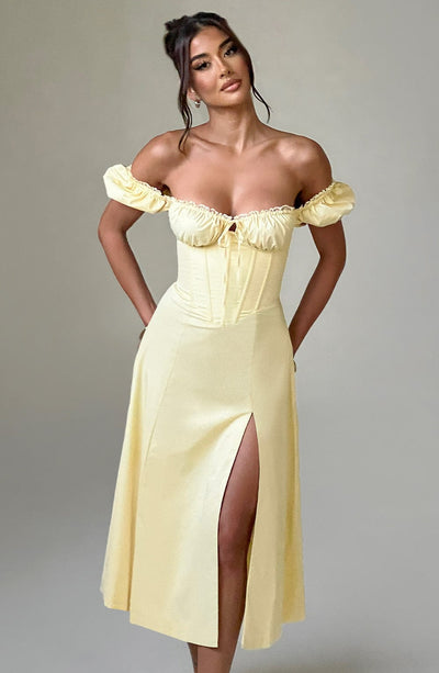 Courtney Midi Dress - Lemon Dress Babyboo Fashion Premium Exclusive Design