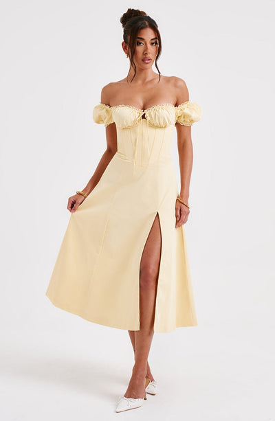 Courtney Midi Dress - Lemon Dress Babyboo Fashion Premium Exclusive Design