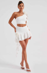 Daina Mini Skirt - Ivory Skirt Babyboo Fashion Premium Exclusive Design