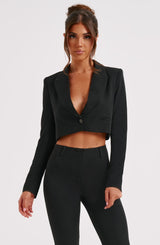 Darci Cropped Blazer - Black Jackets Babyboo Fashion Premium Exclusive Design