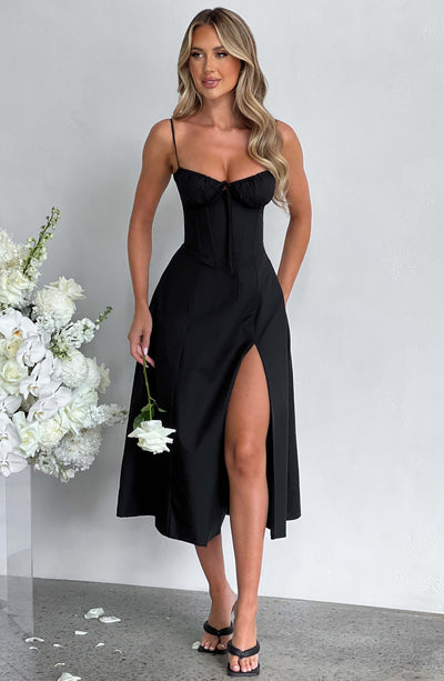 Deanna Midi Dress - Black Dress XS Babyboo Fashion Premium Exclusive Design