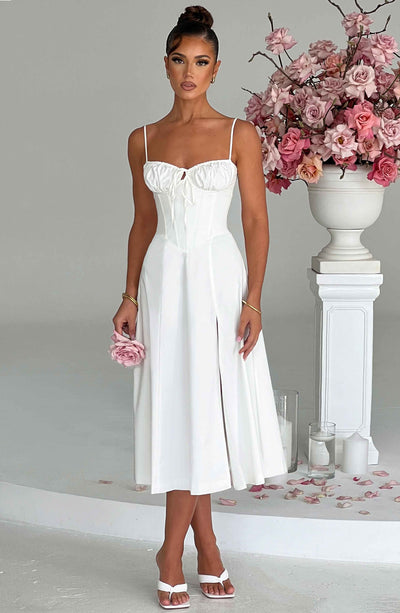 Shop Formal Dress - Deanna Midi Dress - Ivory third image