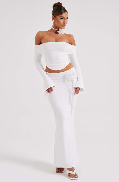 Deema Maxi Skirt - Ivory Skirt Babyboo Fashion Premium Exclusive Design