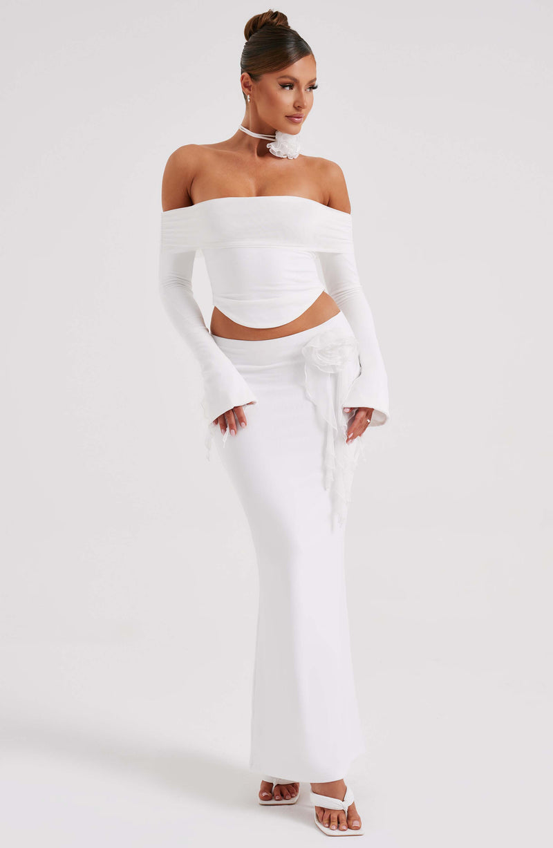 Deema Maxi Skirt - Ivory Skirt Babyboo Fashion Premium Exclusive Design