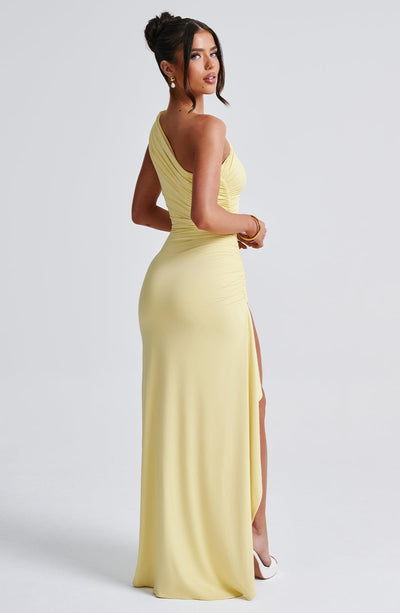 Shop Formal Dress - Delaney Maxi Dress - Lemon fourth image