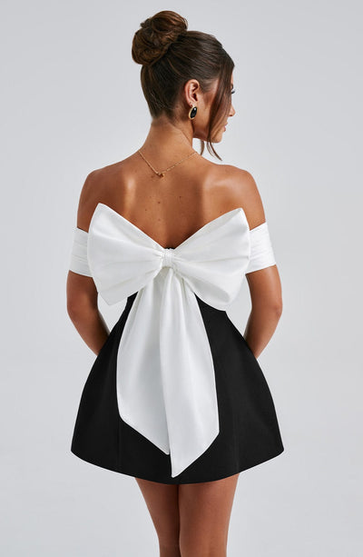 Delta Mini Dress - Black/White Dress Babyboo Fashion Premium Exclusive Design