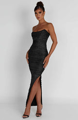 Demi Maxi Dress - Black Sparkle Dress Babyboo Fashion Premium Exclusive Design