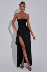 Dhalia Maxi Dress - Black Sparkle Dress Babyboo Fashion Premium Exclusive Design