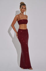 Dimity Maxi Skirt - Wine Skirt Babyboo Fashion Premium Exclusive Design