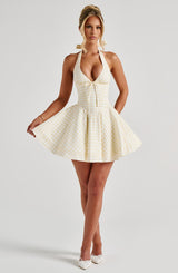 Doris Mini Dress - Lemon Gingham Dress Babyboo Fashion Premium Exclusive Design