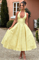 Effie Midi Dress - Lemon Dress XS Babyboo Fashion Premium Exclusive Design