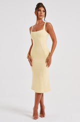 Elaine Midi Dress - Lemon Dress Babyboo Fashion Premium Exclusive Design