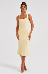 Elaine Midi Dress - Lemon Dress Babyboo Fashion Premium Exclusive Design