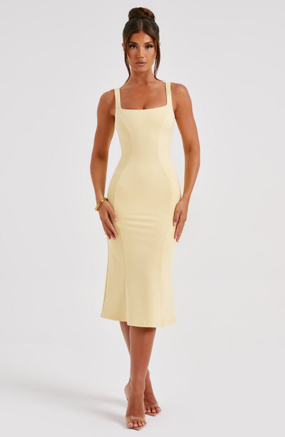 Elaine Midi Dress - Lemon Dress XS Babyboo Fashion Premium Exclusive Design