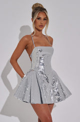 Electra Mini Dress - Silver Dress Babyboo Fashion Premium Exclusive Design