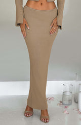 Elia Maxi Skirt - Beige Skirt Babyboo Fashion Premium Exclusive Design