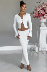 Elia Maxi Skirt - White Skirt XS Babyboo Fashion Premium Exclusive Design