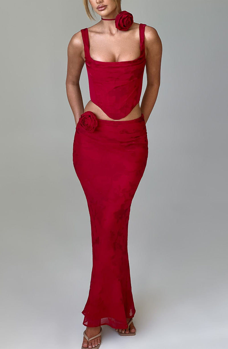 Elizabeth Maxi Skirt - Red Skirt Babyboo Fashion Premium Exclusive Design