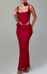 Elizabeth Maxi Skirt - Red Skirt Babyboo Fashion Premium Exclusive Design