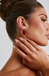 Eloise Earrings - Red/Gold Accessories ONE SIZE Babyboo Fashion Premium Exclusive Design