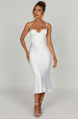 Farrah Midi Dress - Ivory Dress Babyboo Fashion Premium Exclusive Design