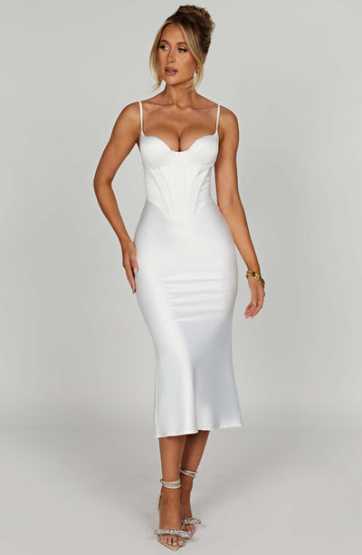 Shop Formal Dress - Farrah Midi Dress - Ivory sixth image