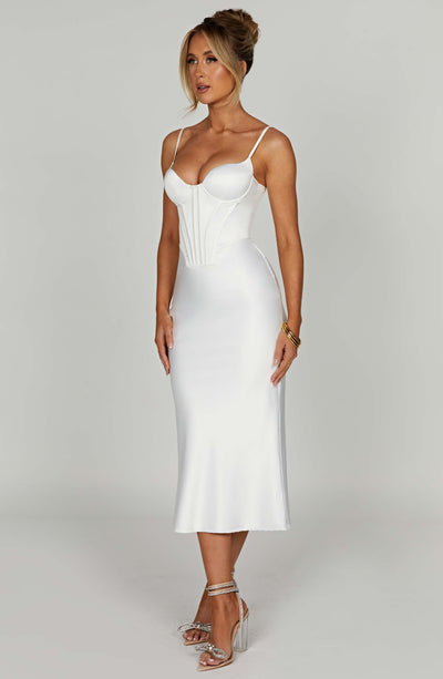 Shop Formal Dress - Farrah Midi Dress - Ivory fourth image