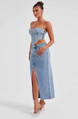 Flor Maxi Skirt - Blue Skirt Babyboo Fashion Premium Exclusive Design