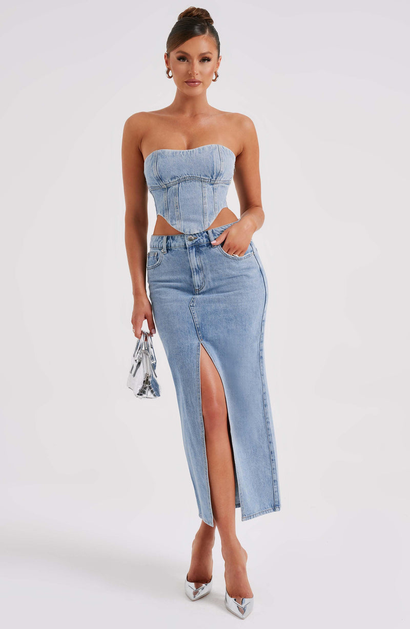 Flor Maxi Skirt - Blue Skirt Babyboo Fashion Premium Exclusive Design