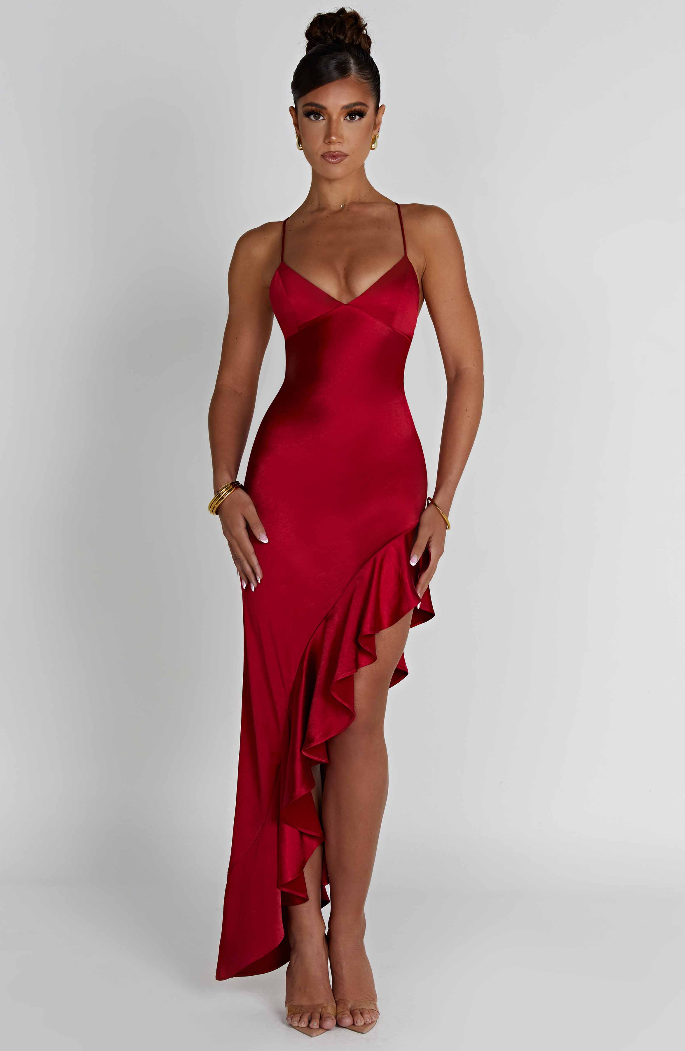 Flora Midi Dress - Red – BABYBOO
