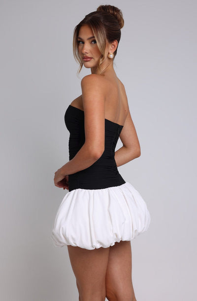 Gemma Mini Dress - Black/White Dress Babyboo Fashion Premium Exclusive Design