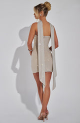 Ginni Mini Dress - Silver/Nude Dress Babyboo Fashion Premium Exclusive Design