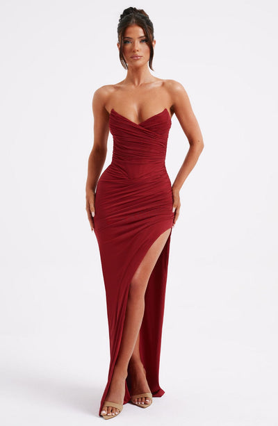 Shop Formal Dress - Giovanna Maxi Dress - Wine fifth image