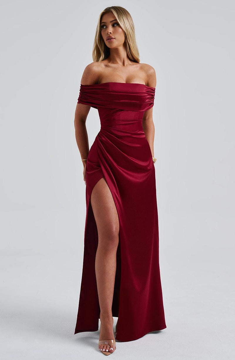 Gwendolyn Maxi Dress - Burgundy Dress Babyboo Fashion Premium Exclusive Design