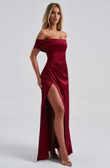 Gwendolyn Maxi Dress - Burgundy Dress Babyboo Fashion Premium Exclusive Design