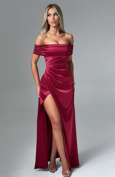 Gwendolyn Maxi Dress - Burgundy Dress Babyboo Fashion Premium Exclusive Design