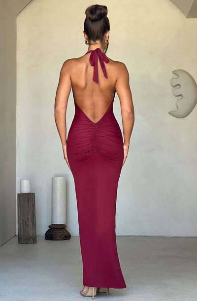 Harmonia Maxi Dress - Burgundy Dress Babyboo Fashion Premium Exclusive Design