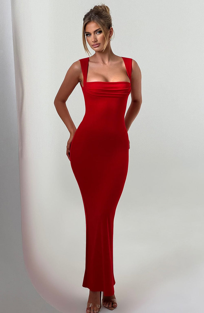 Helena Maxi Dress - Red Dress Babyboo Fashion Premium Exclusive Design