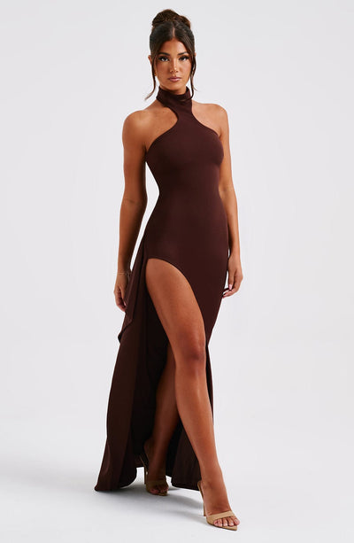 Shop Formal Dress - Isadora Maxi Dress - Chocolate third image