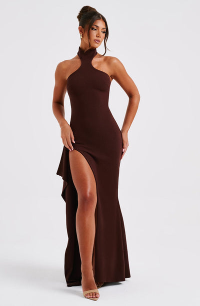 Shop Formal Dress - Isadora Maxi Dress - Chocolate sixth image