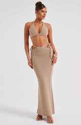 Jia Maxi Skirt - Beige Skirt Babyboo Fashion Premium Exclusive Design